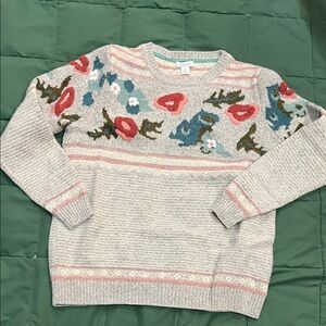 Sundance Gray Sweater with Pink and Blue Accents